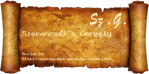 Szerencsés Gergely névjegykártya